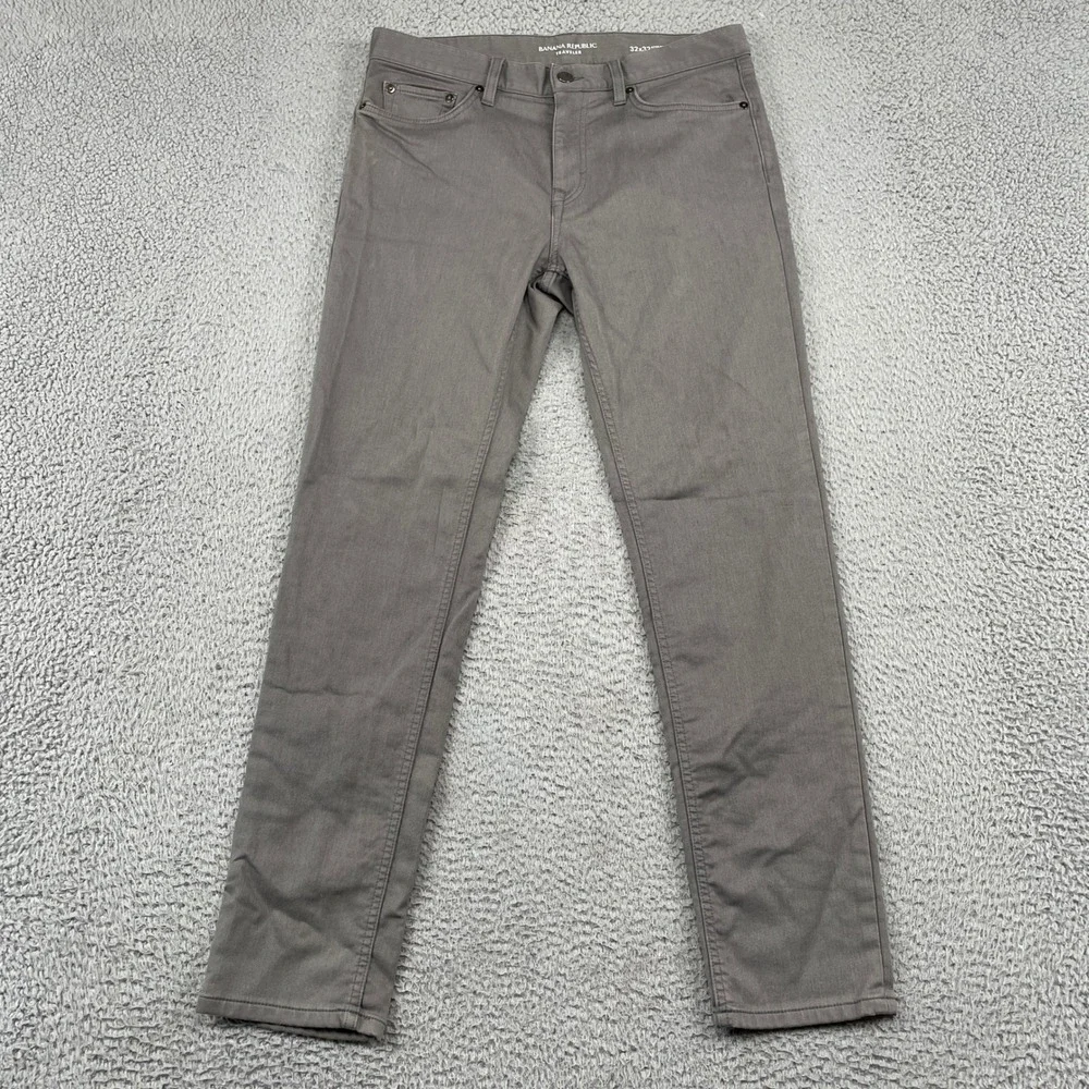 Banana Republic Pants Mens 32x32 Gray Traveler Athletic Tapered Fit Chino